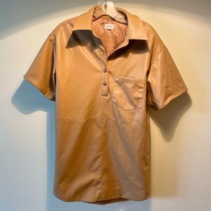 Vegan leather mini dress